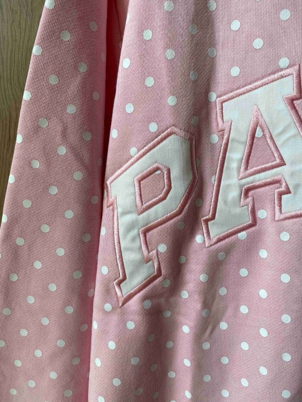 PARKE Pink Polka Dot Mock Neck Sweatshirt - Picture 2 of 7